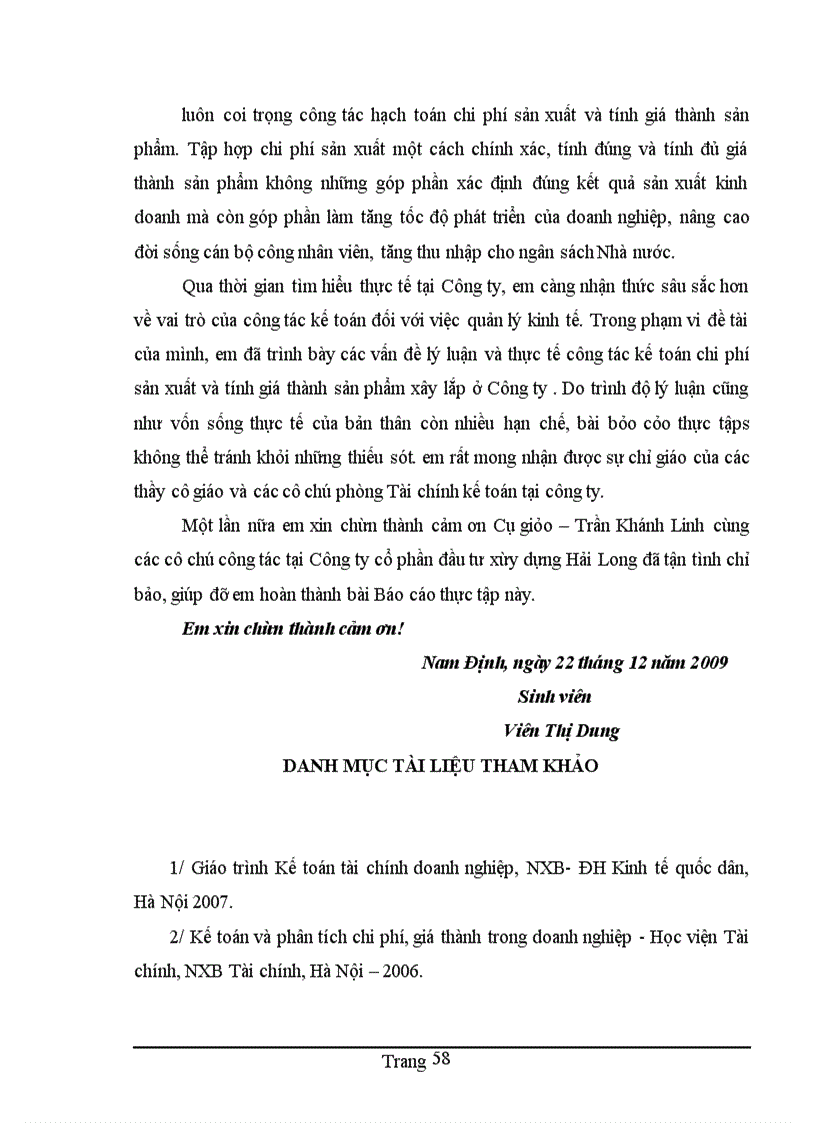 image for page Hoàn thiện kế toán chi phí sản xuất và tính giá thành sản phẩm xây lắp tại Cụng ty Cổ phần Đầu tư xõy dựng Hải Long