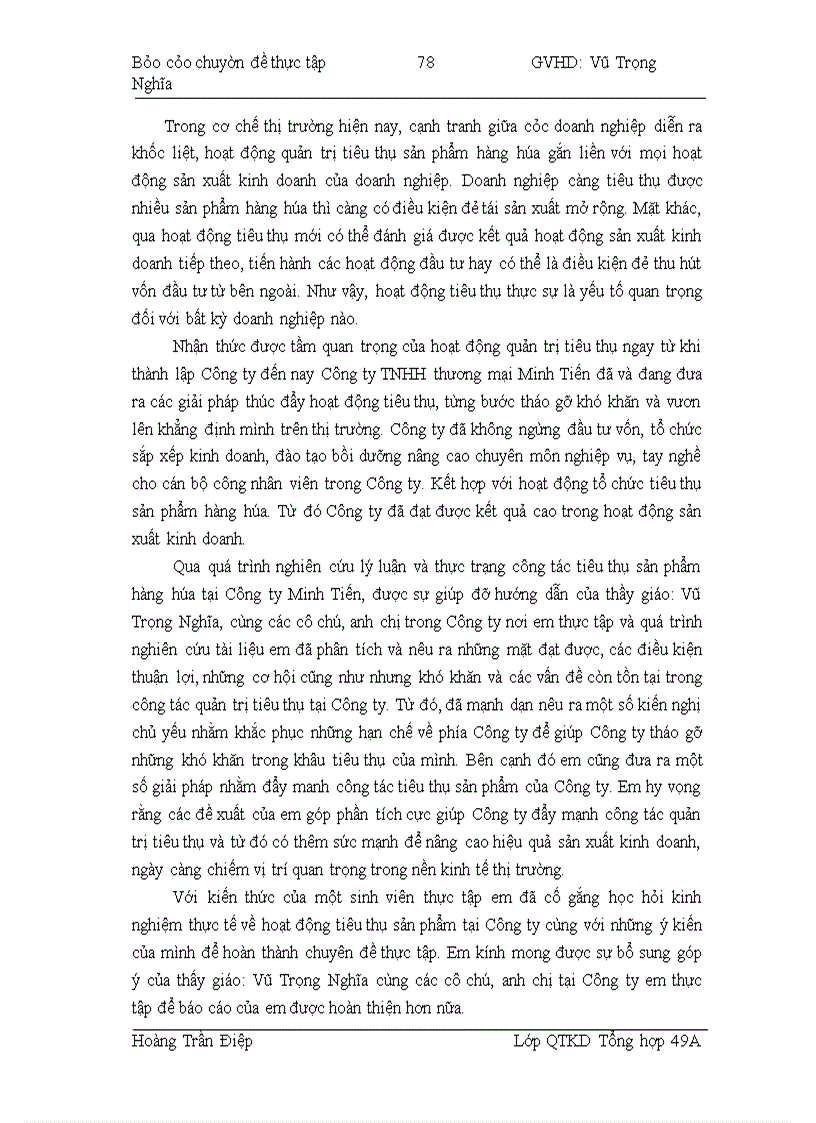 image for page Nâng cao hiệu quả tiêu thụ sản phẩm của Công ty TNHH Thương Mại Minh Tiến