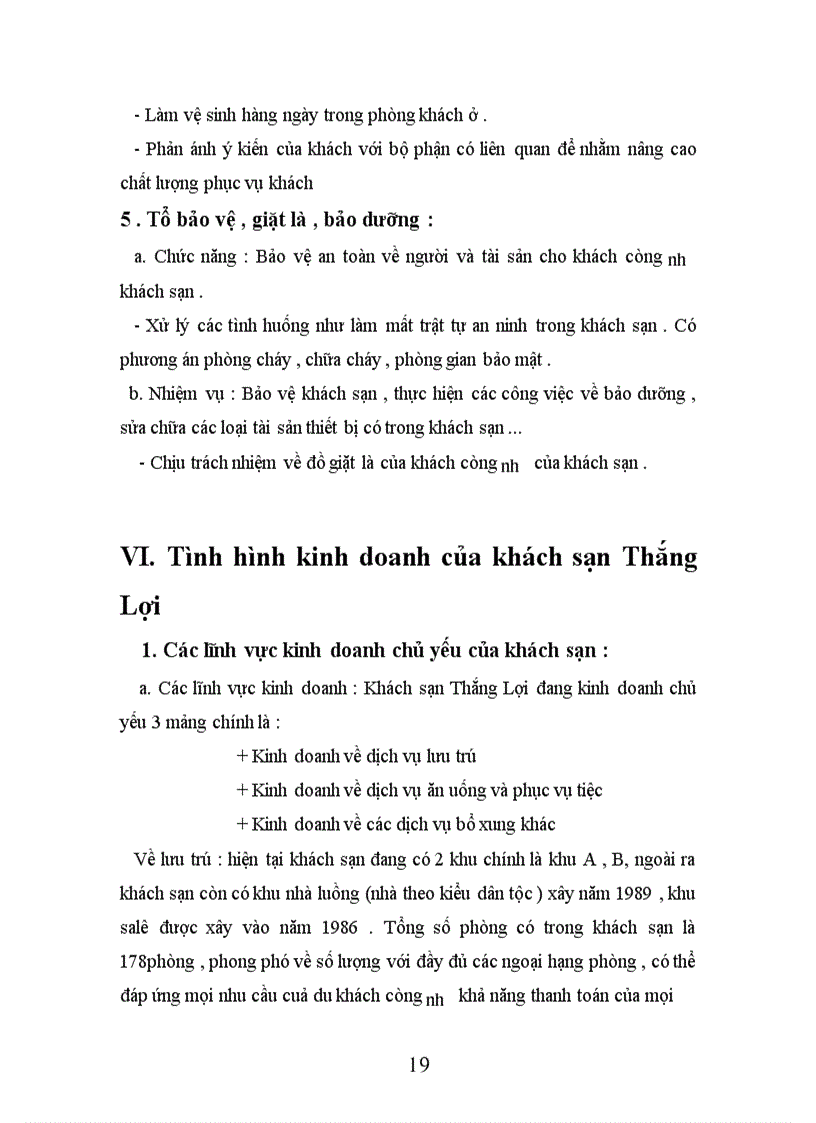 image for page Nghiệp vụ phục vụ buồng tại khách sạn Thắng Lợi