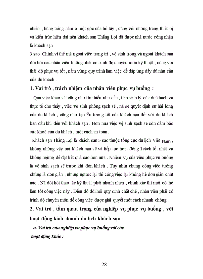 image for page Nghiệp vụ phục vụ buồng tại khách sạn Thắng Lợi