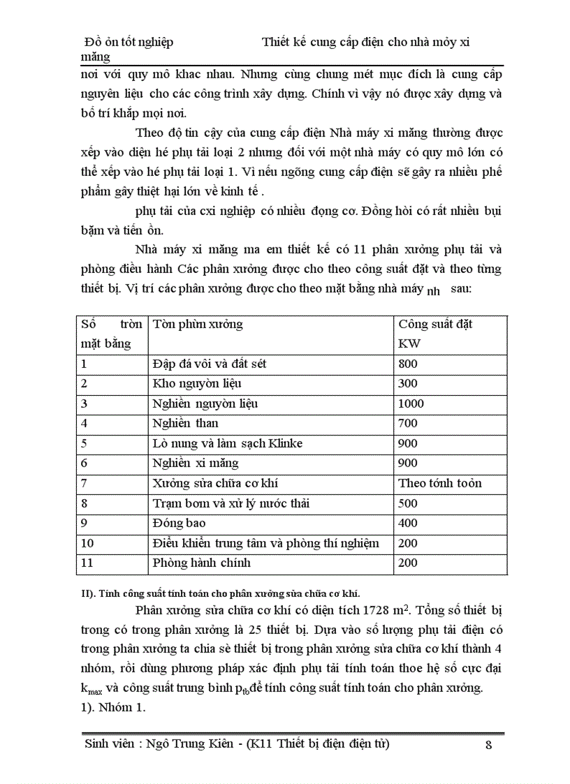 image for page Thiết kế cung cấp điện cho nhà máy xi măng