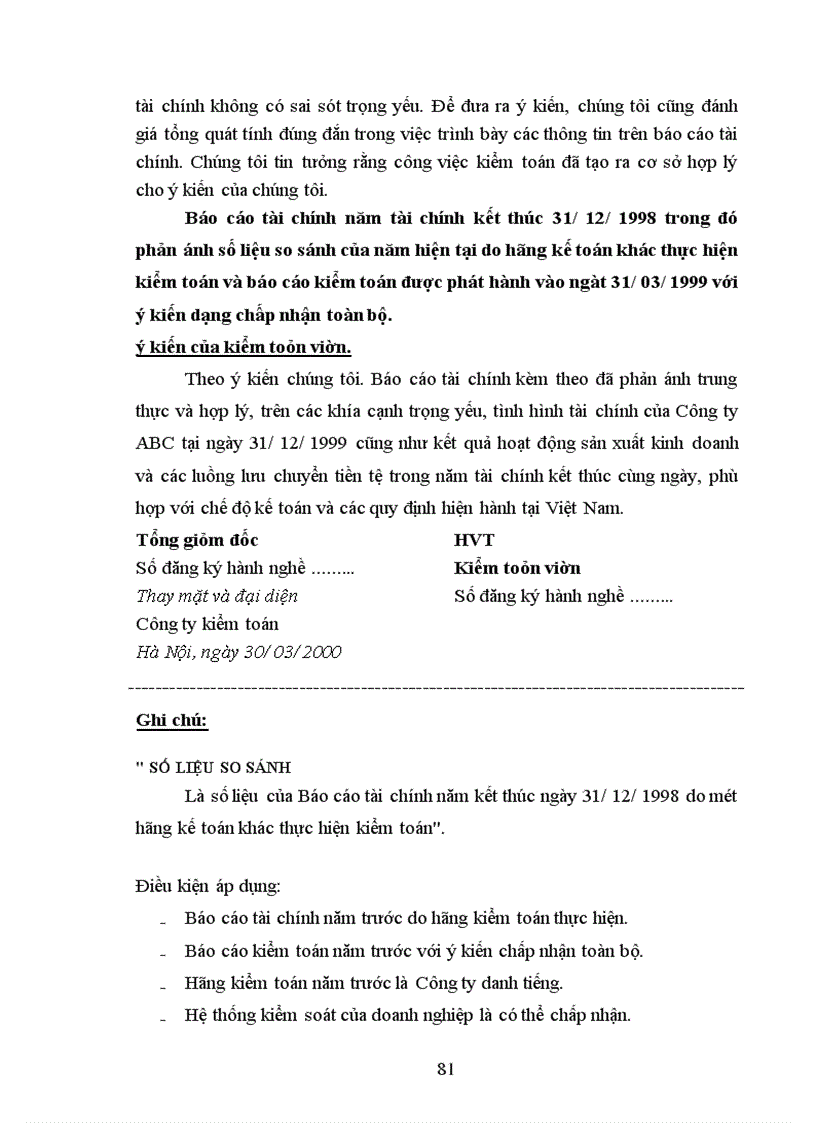 image for page Thủ tục phân tích trong quá trình kiểm toán báo cáo tài chính các doanh nghiệp của Công ty CPA Hà Nội