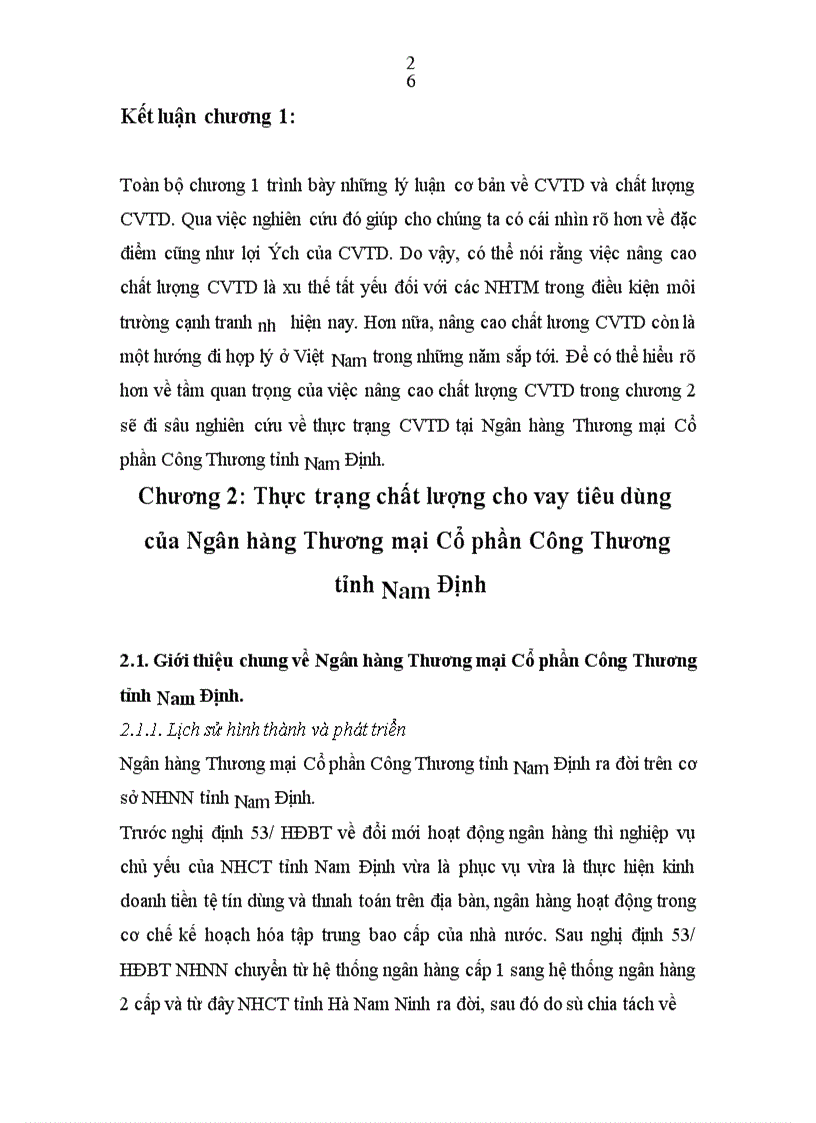 image for page Nâng cao chất lượng cho vay tiêu dùng tại Ngân hàng Công Thương tỉnh Nam Định