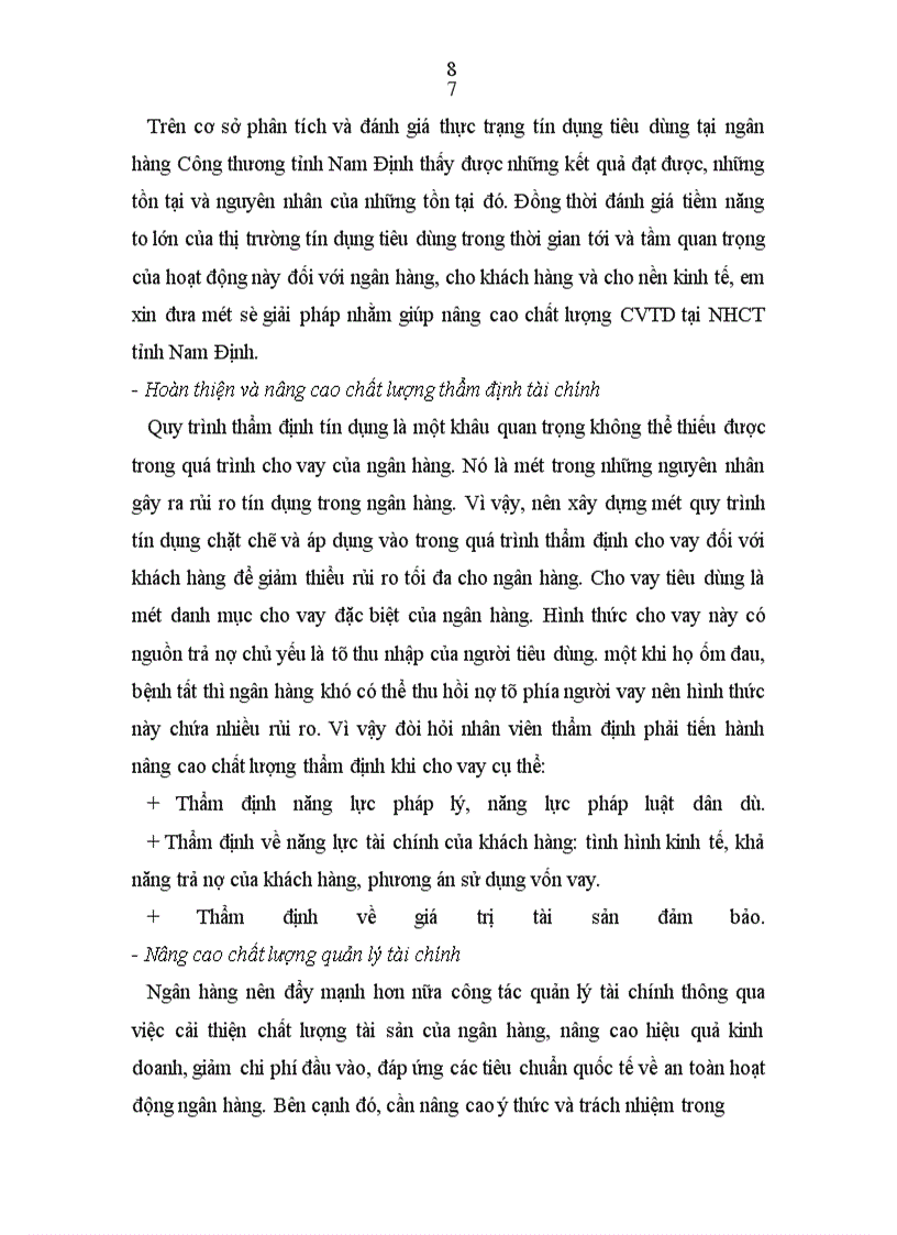 image for page Nâng cao chất lượng cho vay tiêu dùng tại Ngân hàng Công Thương tỉnh Nam Định