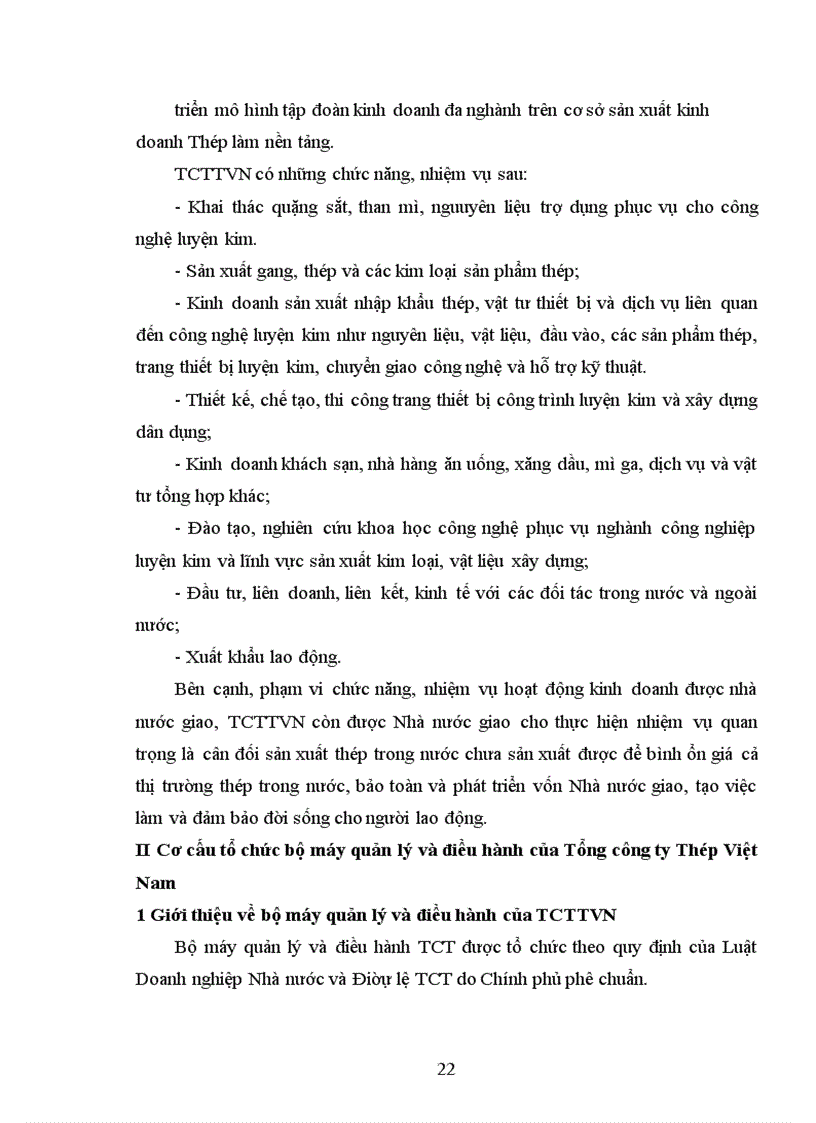 image for page Hoàn thiện một bước cơ cấu tổ chức bộ máy quản lý và điều hành của Tổng công ty Thép Việt Nam