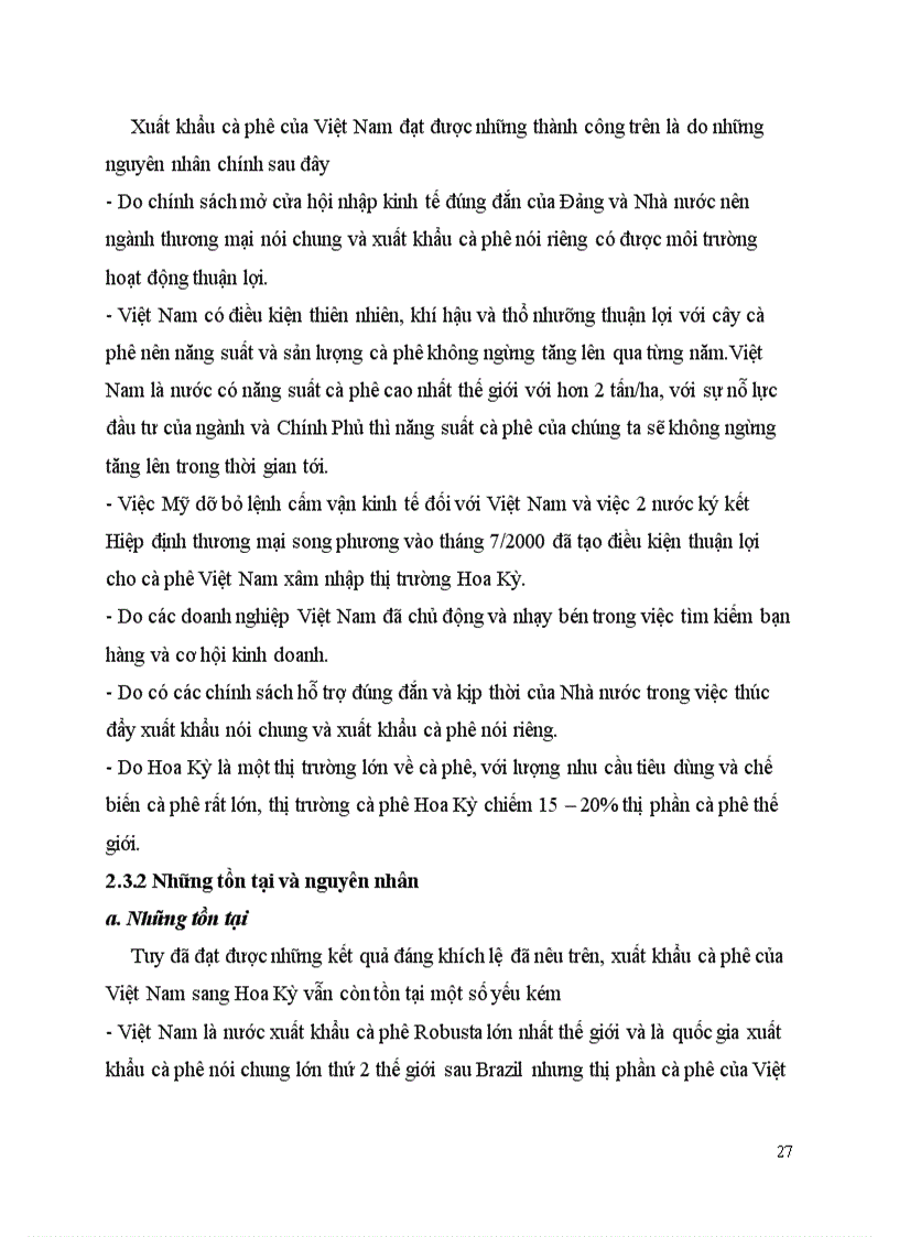 image for page Xuất khẩu cà phê của Việt Nam và tầm quan trọng của xuất khẩu cà phê sang thị trường Hoa Kỳ