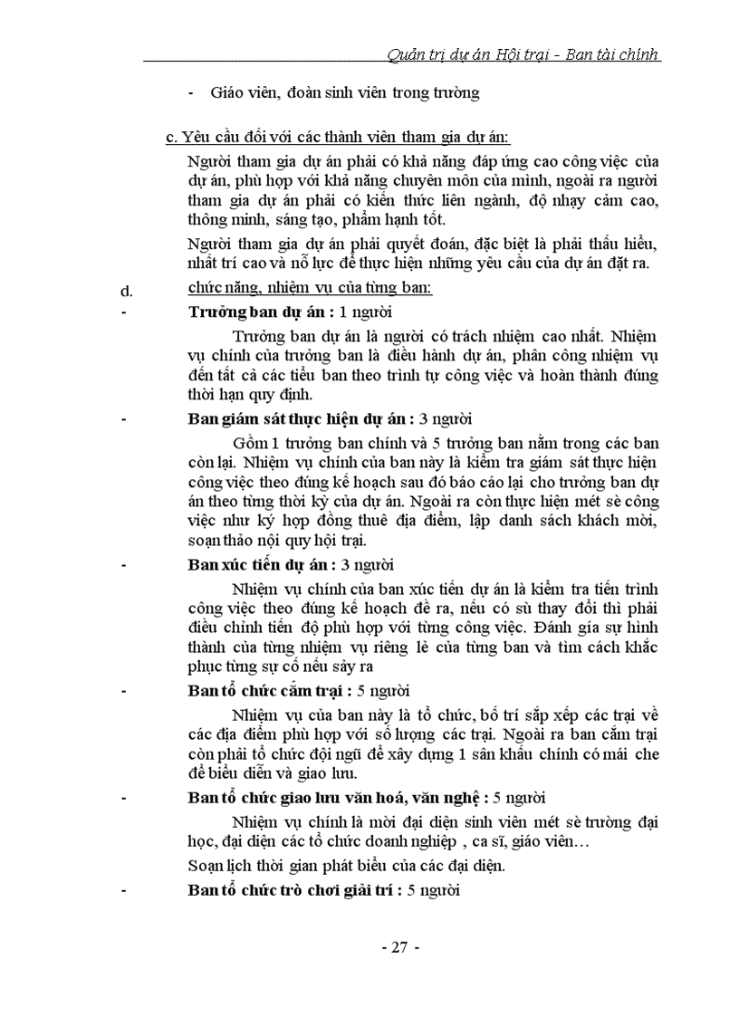 image for page Quản trị dự án Hội trại - Ban tài chính