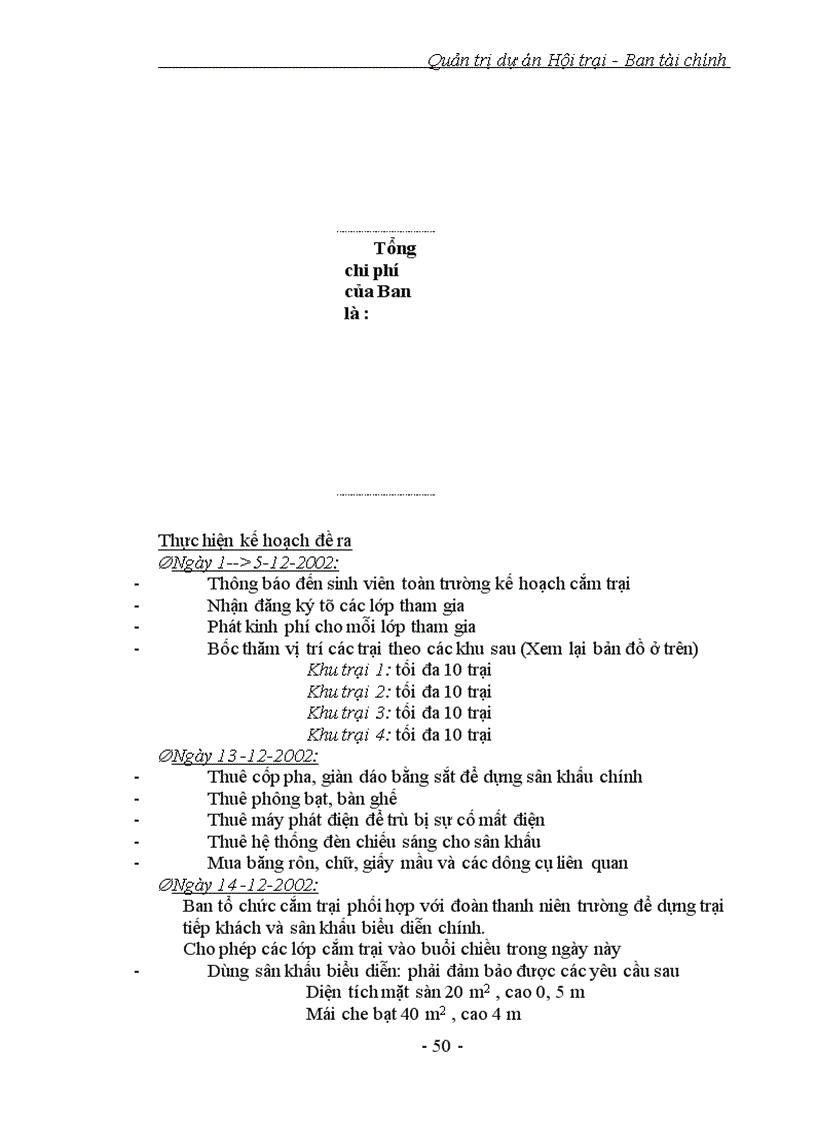 image for page Quản trị dự án Hội trại - Ban tài chính