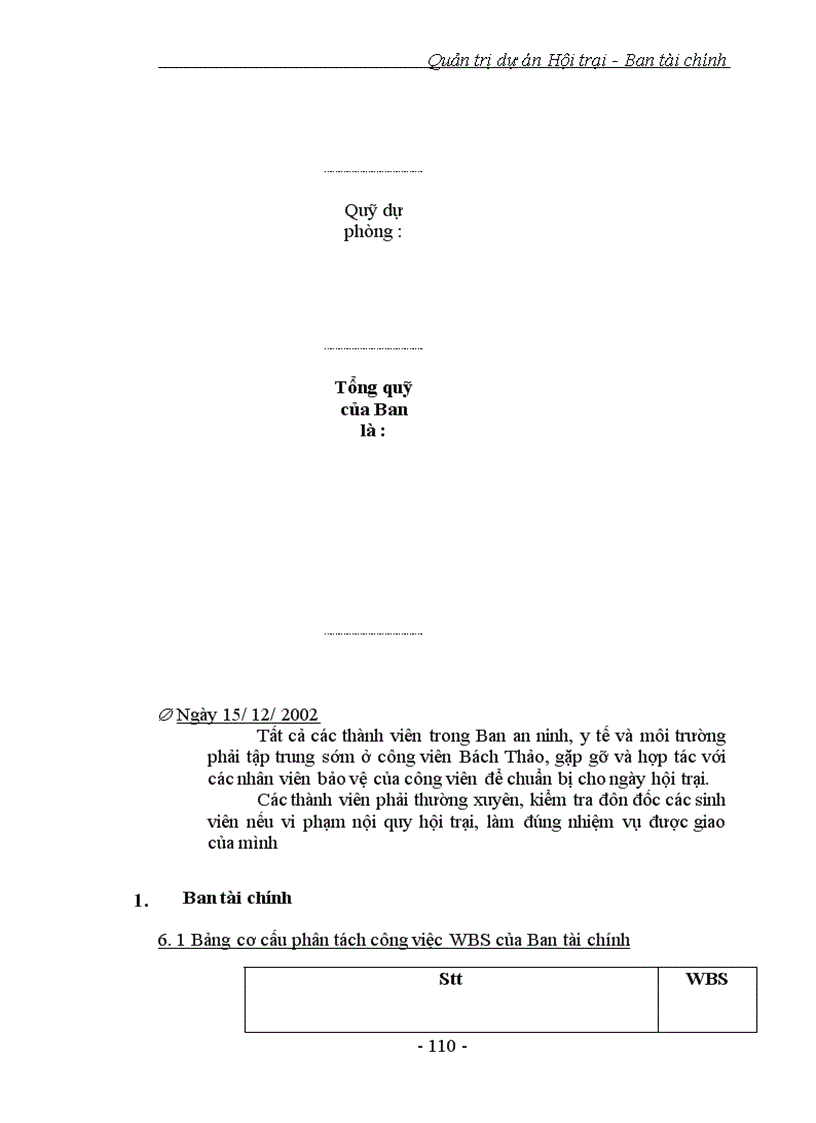 image for page Quản trị dự án Hội trại - Ban tài chính