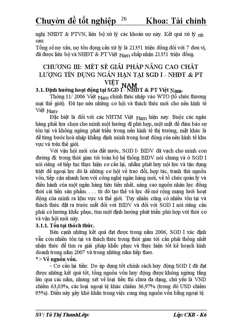 image for page Giải pháp nâng cao chất lượng hoạt động tín dụng ngắn hạn tại Sở giao dịch I - Ngân hàng đầu tư và phát triển Việt Nam.