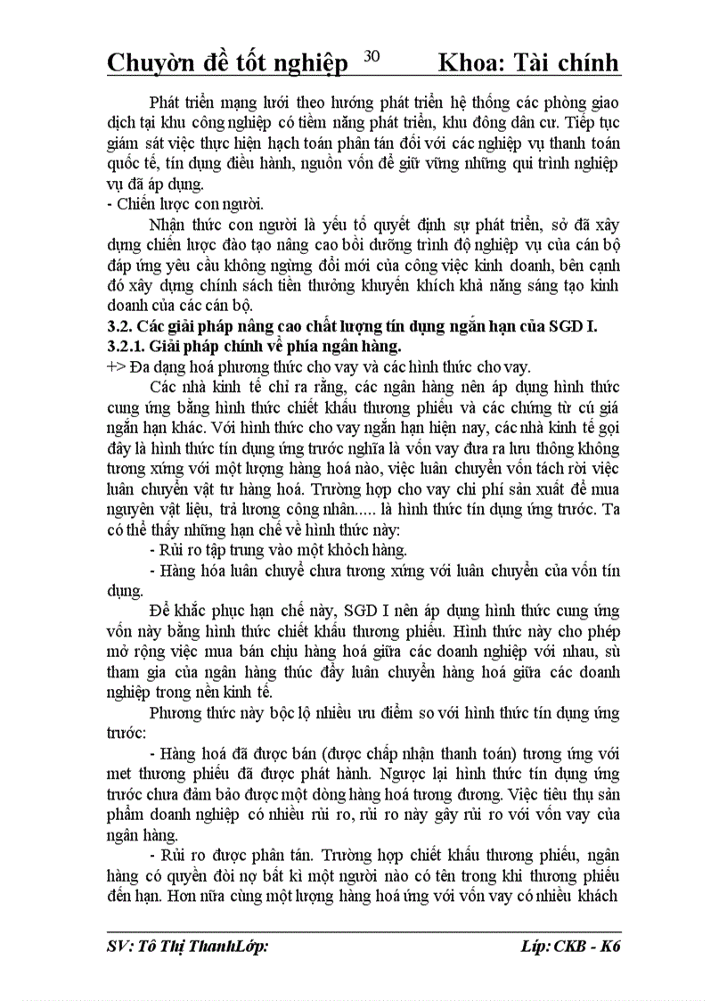 image for page Giải pháp nâng cao chất lượng hoạt động tín dụng ngắn hạn tại Sở giao dịch I - Ngân hàng đầu tư và phát triển Việt Nam.