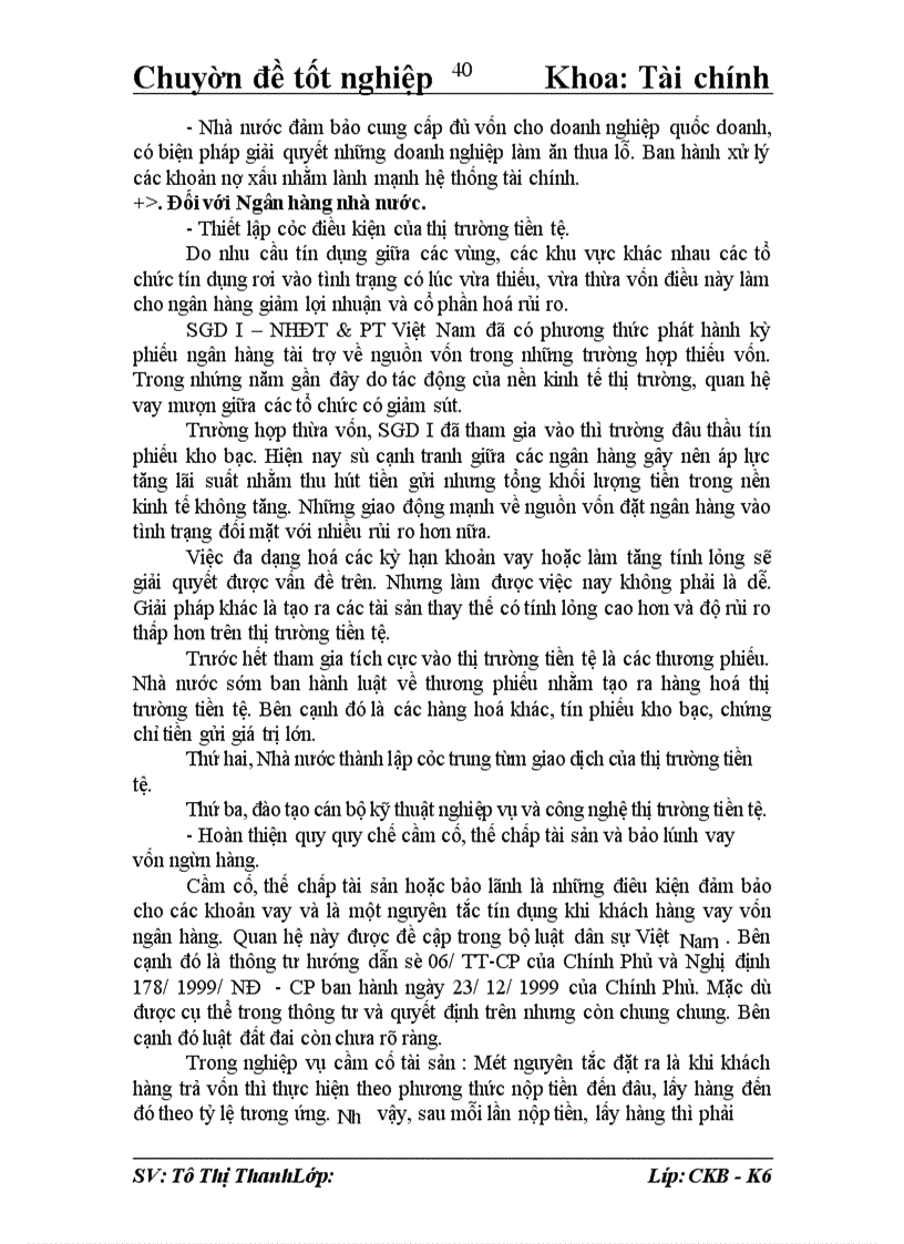 image for page Giải pháp nâng cao chất lượng hoạt động tín dụng ngắn hạn tại Sở giao dịch I - Ngân hàng đầu tư và phát triển Việt Nam.