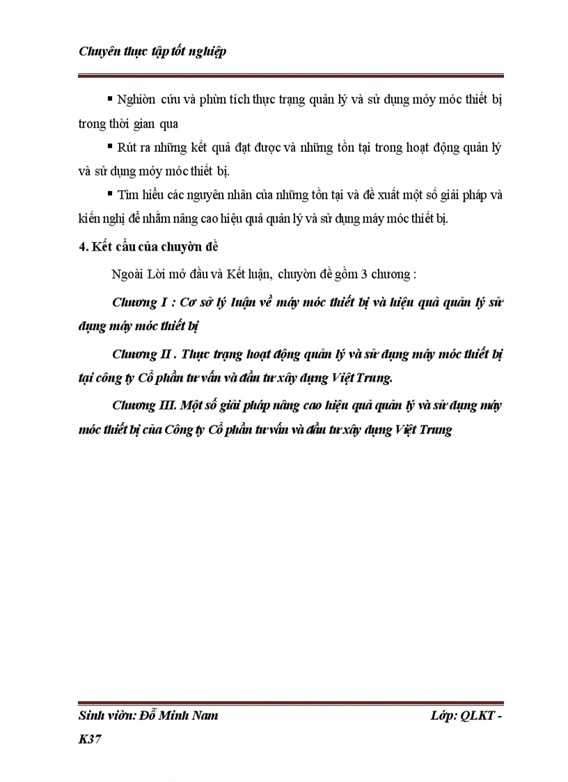 image for page Những điều kiện và giải pháp nhằm nâng cao hiệu quả quản lý sử dụng máy móc thiết bị tại công ty cổ phần và đầu tư xây dựng Việt Trung