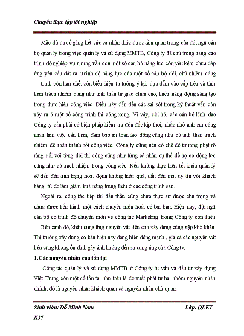 image for page Những điều kiện và giải pháp nhằm nâng cao hiệu quả quản lý sử dụng máy móc thiết bị tại công ty cổ phần và đầu tư xây dựng Việt Trung