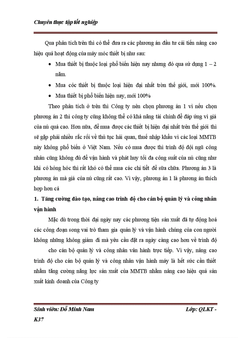 image for page Những điều kiện và giải pháp nhằm nâng cao hiệu quả quản lý sử dụng máy móc thiết bị tại công ty cổ phần và đầu tư xây dựng Việt Trung