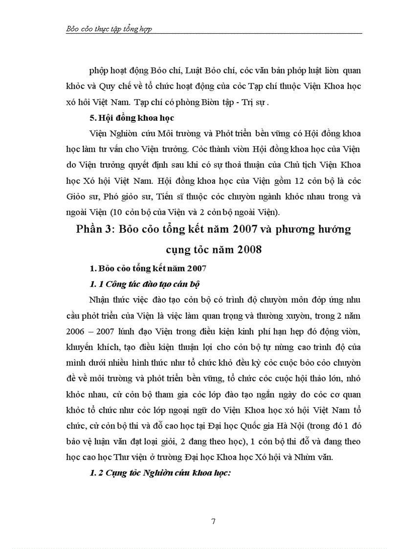 image for page Báo cáo thực tập tại Viện Nghiên cứu Môi trường và Phát triển bền vững