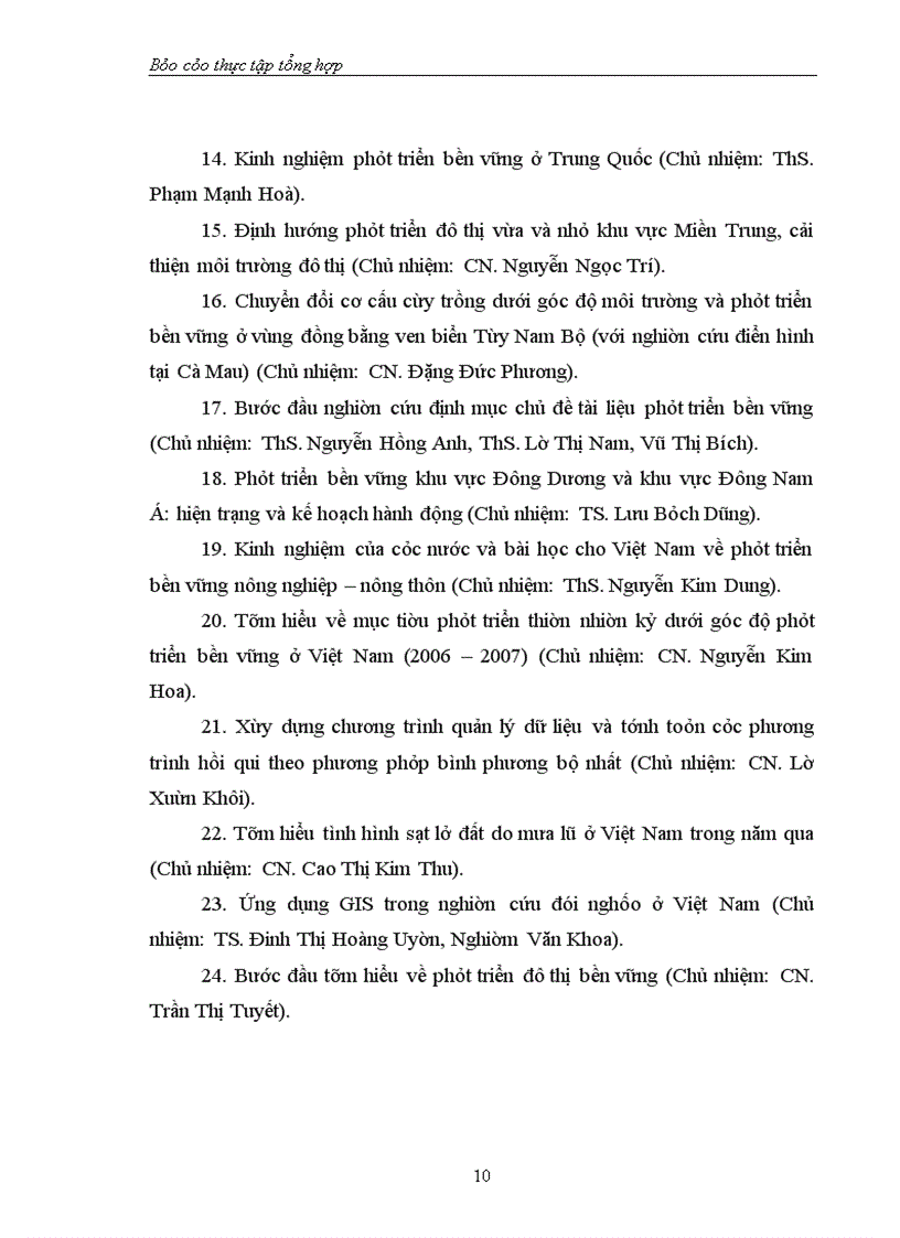 image for page Báo cáo thực tập tại Viện Nghiên cứu Môi trường và Phát triển bền vững