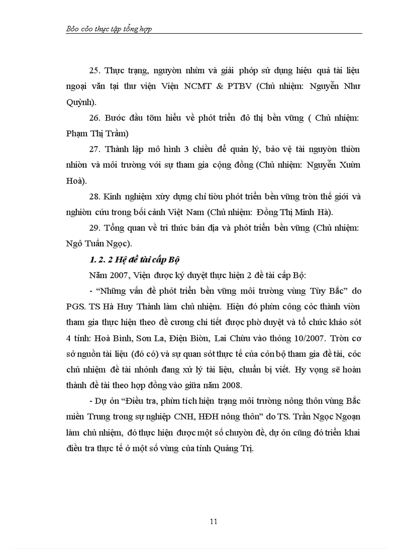 image for page Báo cáo thực tập tại Viện Nghiên cứu Môi trường và Phát triển bền vững