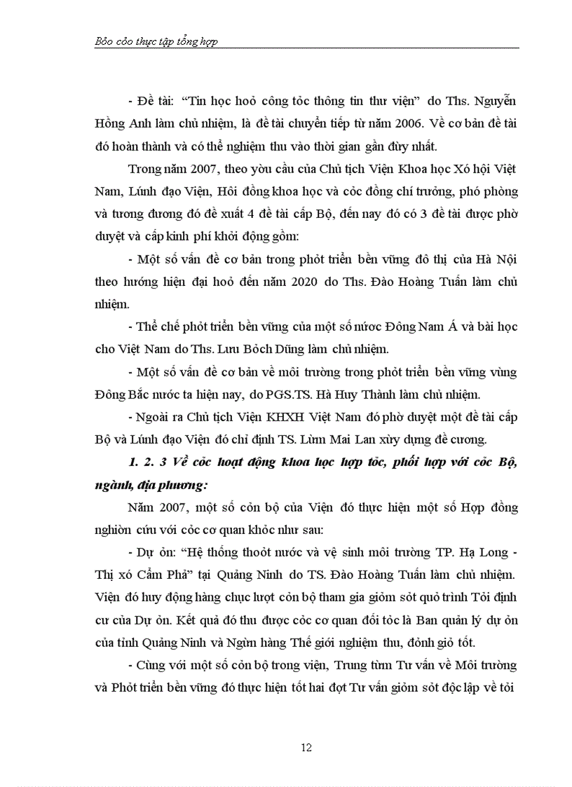 image for page Báo cáo thực tập tại Viện Nghiên cứu Môi trường và Phát triển bền vững