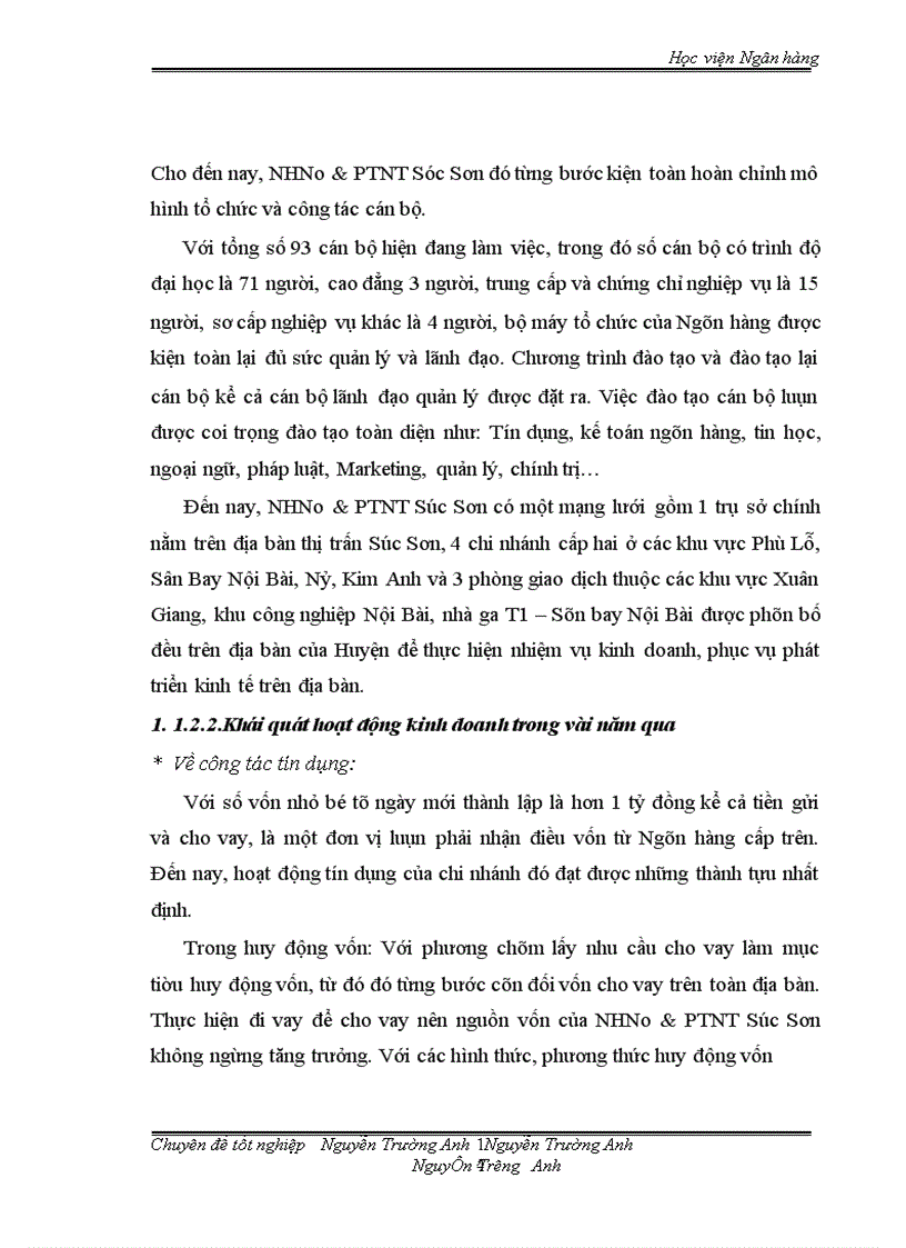 image for page Nâng cao chất lượng hoạt động huy động vốn ở Ngân hàng No & PTNT Sóc Sơn. Thực trạng và giải pháp