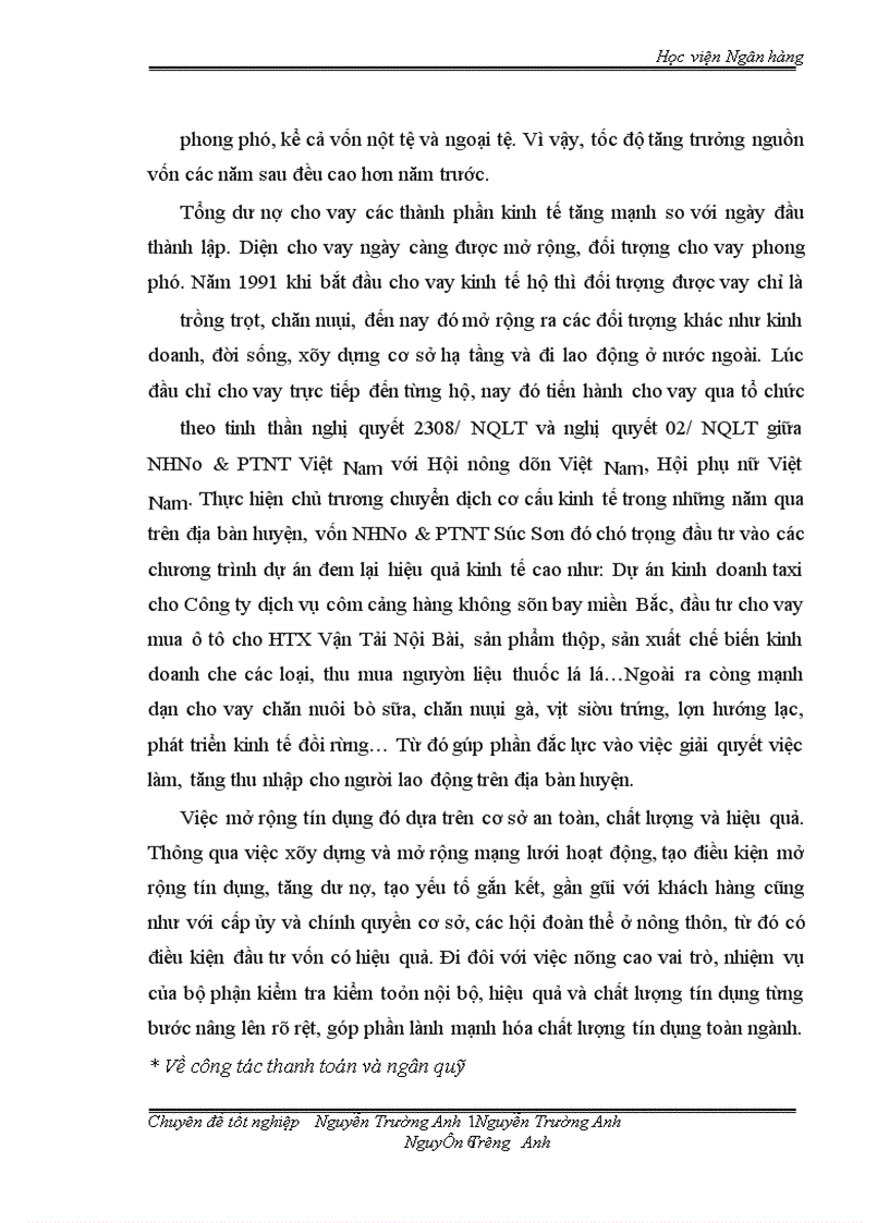 image for page Nâng cao chất lượng hoạt động huy động vốn ở Ngân hàng No & PTNT Sóc Sơn. Thực trạng và giải pháp