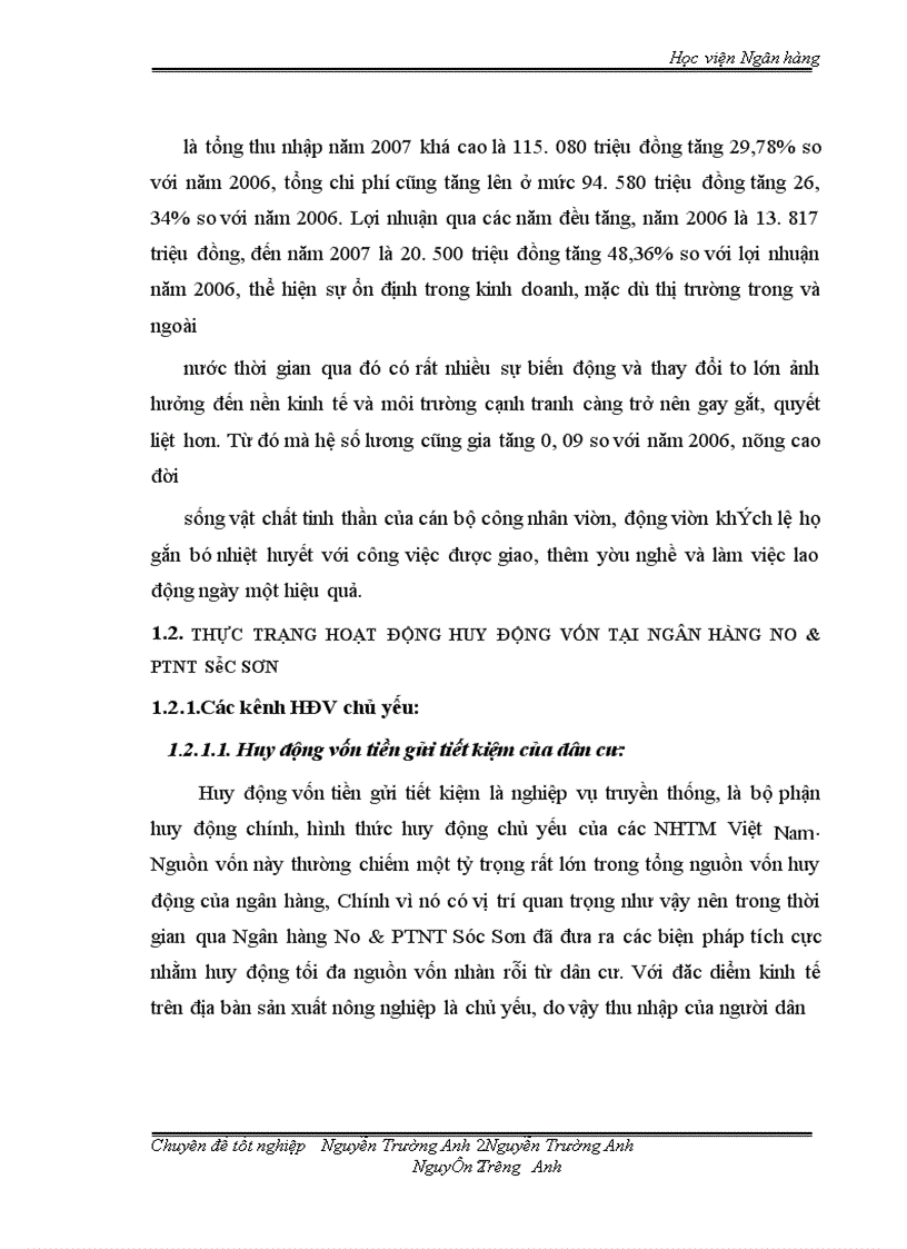 image for page Nâng cao chất lượng hoạt động huy động vốn ở Ngân hàng No & PTNT Sóc Sơn. Thực trạng và giải pháp