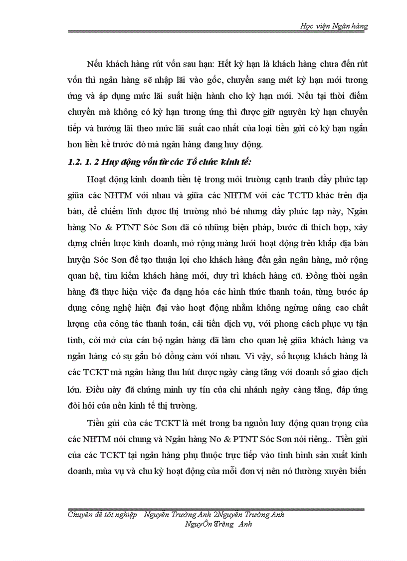 image for page Nâng cao chất lượng hoạt động huy động vốn ở Ngân hàng No & PTNT Sóc Sơn. Thực trạng và giải pháp