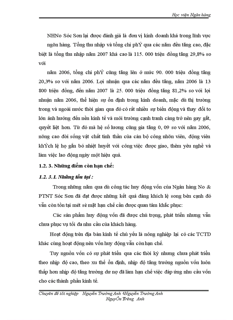 image for page Nâng cao chất lượng hoạt động huy động vốn ở Ngân hàng No & PTNT Sóc Sơn. Thực trạng và giải pháp
