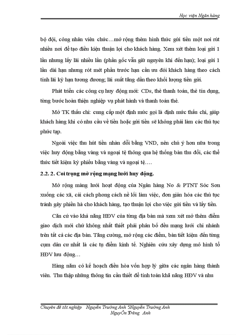 image for page Nâng cao chất lượng hoạt động huy động vốn ở Ngân hàng No & PTNT Sóc Sơn. Thực trạng và giải pháp