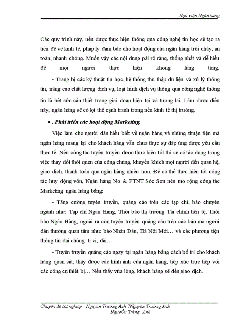image for page Nâng cao chất lượng hoạt động huy động vốn ở Ngân hàng No & PTNT Sóc Sơn. Thực trạng và giải pháp