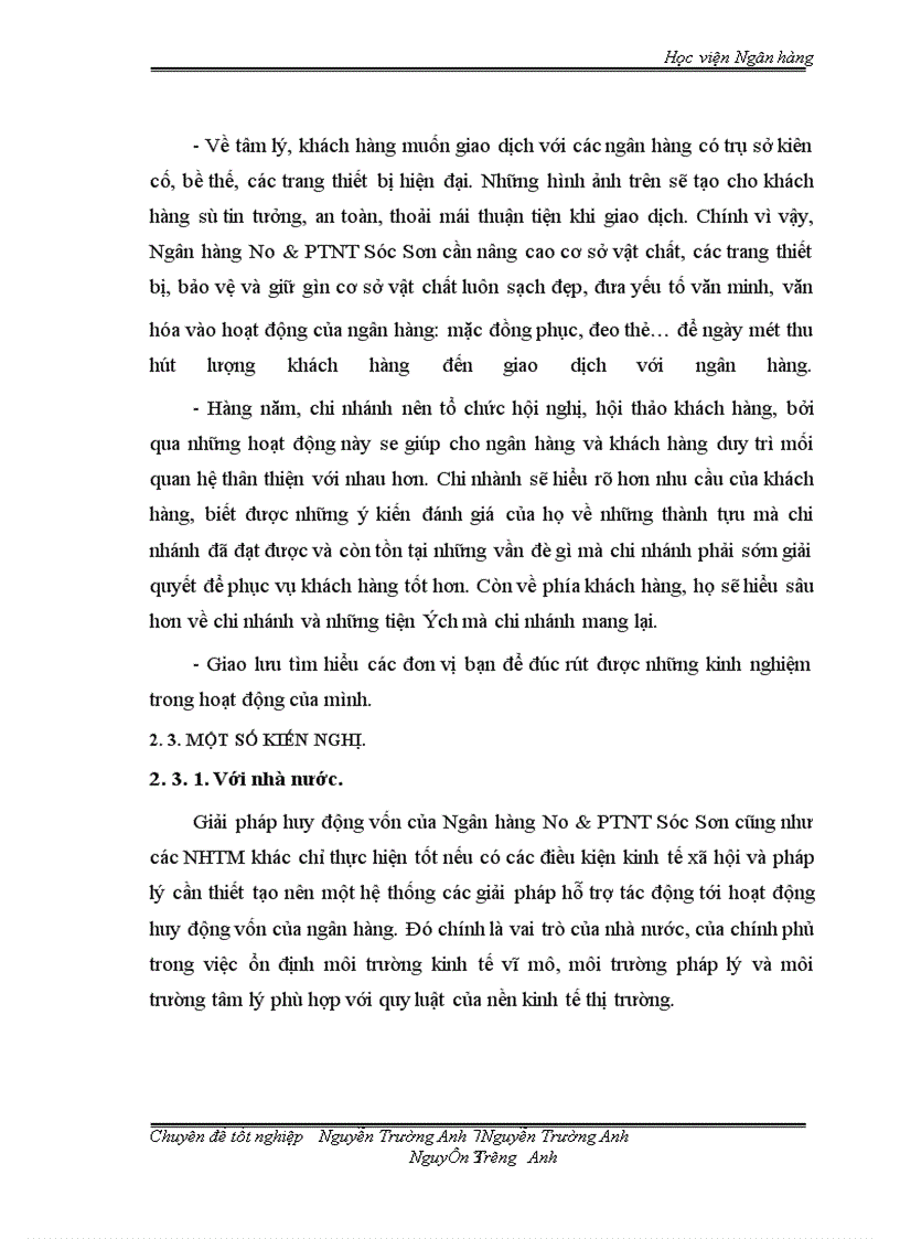 image for page Nâng cao chất lượng hoạt động huy động vốn ở Ngân hàng No & PTNT Sóc Sơn. Thực trạng và giải pháp