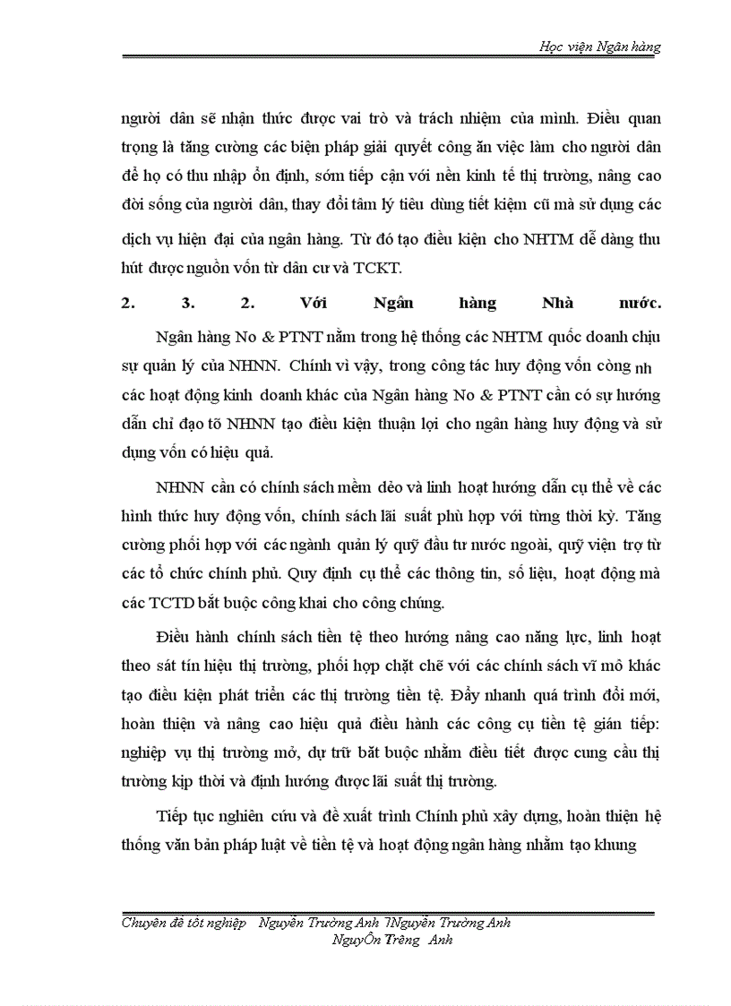 image for page Nâng cao chất lượng hoạt động huy động vốn ở Ngân hàng No & PTNT Sóc Sơn. Thực trạng và giải pháp