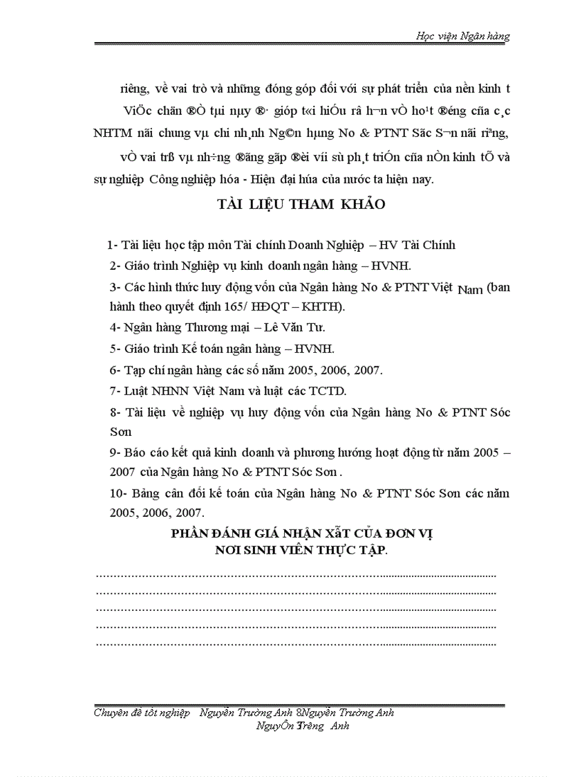 image for page Nâng cao chất lượng hoạt động huy động vốn ở Ngân hàng No & PTNT Sóc Sơn. Thực trạng và giải pháp