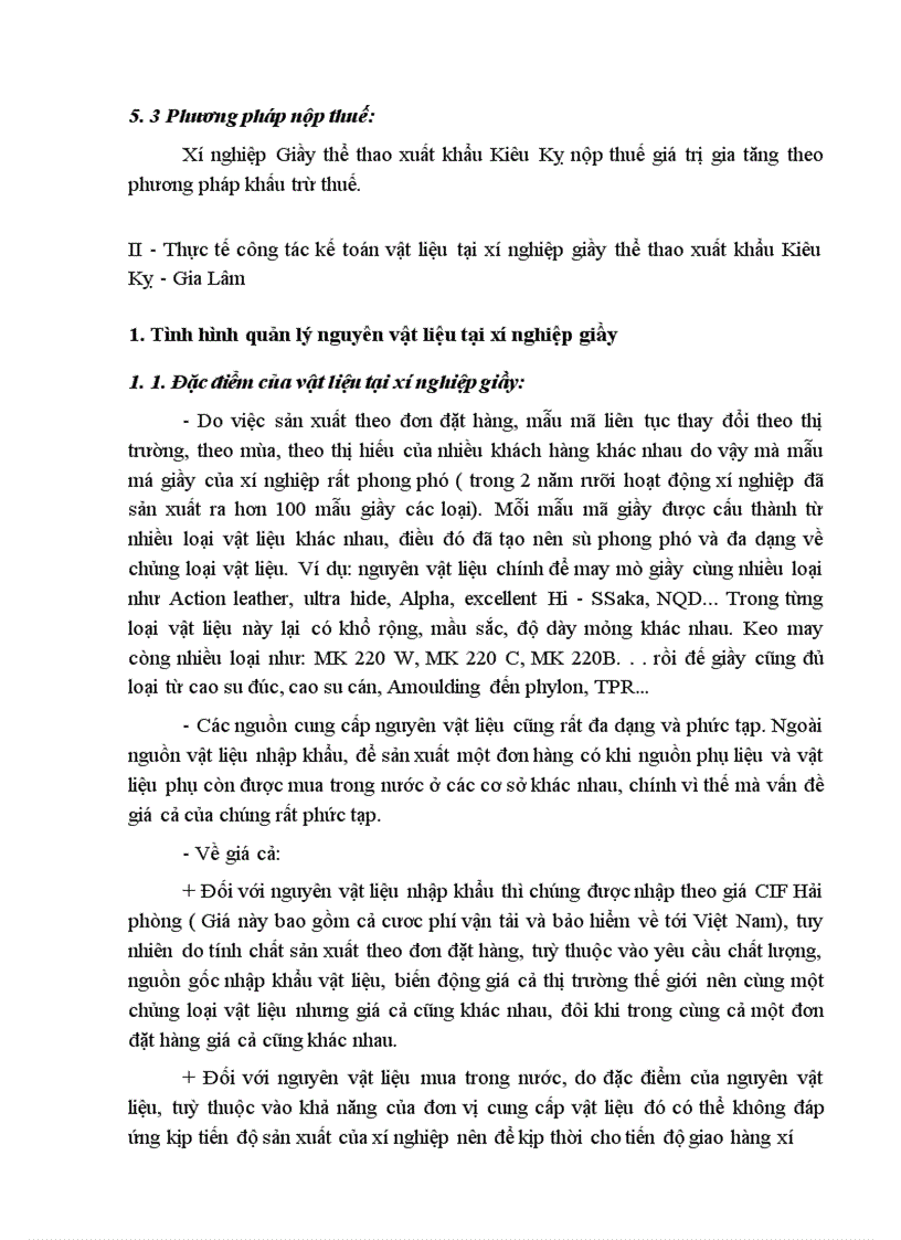 image for page Hoàn thiện tổ chức công tác kế toán Nguyên vật liệu tại Xí nghiệp Giầy thể thao xuất khẩu Kiêu Kỵ - Gia Lâm