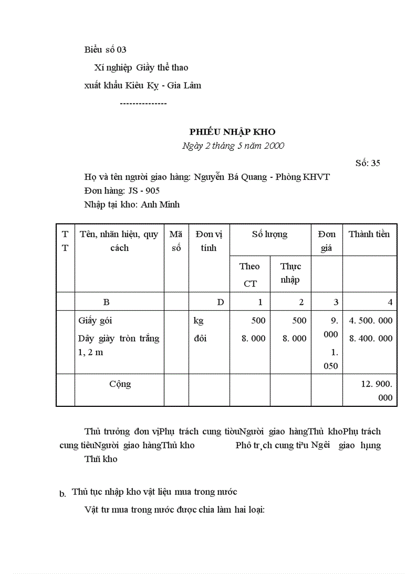 image for page Hoàn thiện tổ chức công tác kế toán Nguyên vật liệu tại Xí nghiệp Giầy thể thao xuất khẩu Kiêu Kỵ - Gia Lâm