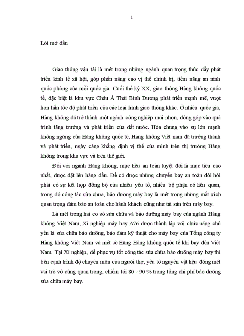 image for page Hoàn thiện kế toán nguyên vật liệu với việc nâng cao hiệu quả quản lý nguyên vật liệu tại Xí nghiệp sửa chữa và bảo dưỡng máy bay A76