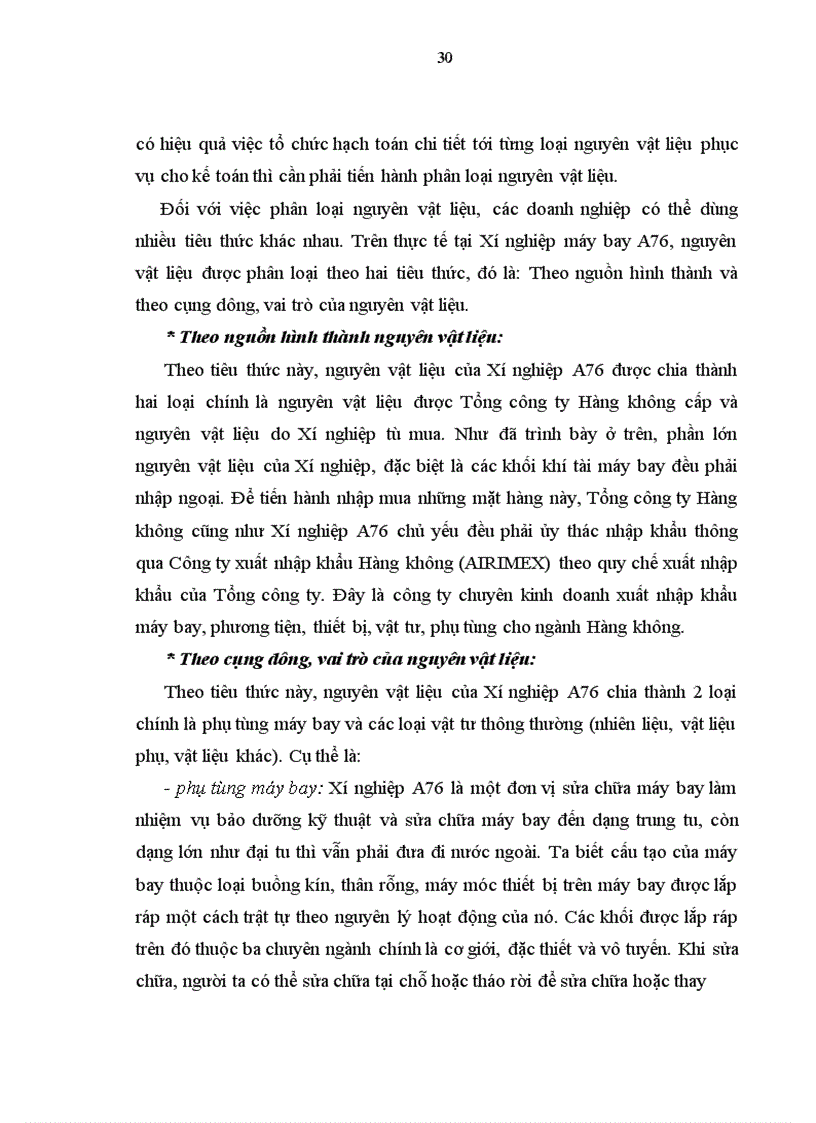 image for page Hoàn thiện kế toán nguyên vật liệu với việc nâng cao hiệu quả quản lý nguyên vật liệu tại Xí nghiệp sửa chữa và bảo dưỡng máy bay A76