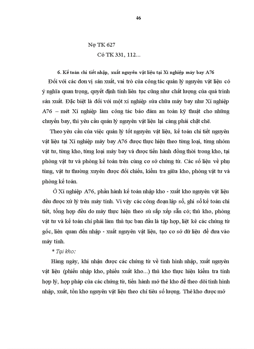 image for page Hoàn thiện kế toán nguyên vật liệu với việc nâng cao hiệu quả quản lý nguyên vật liệu tại Xí nghiệp sửa chữa và bảo dưỡng máy bay A76