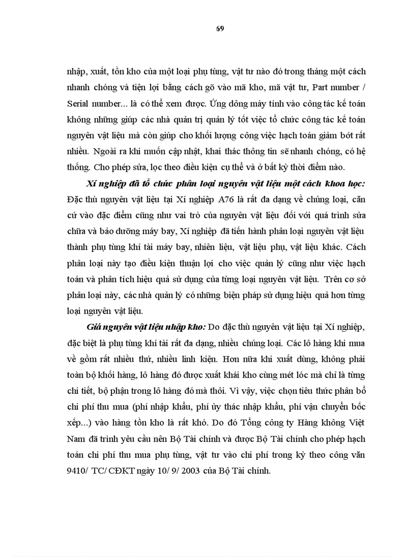 image for page Hoàn thiện kế toán nguyên vật liệu với việc nâng cao hiệu quả quản lý nguyên vật liệu tại Xí nghiệp sửa chữa và bảo dưỡng máy bay A76