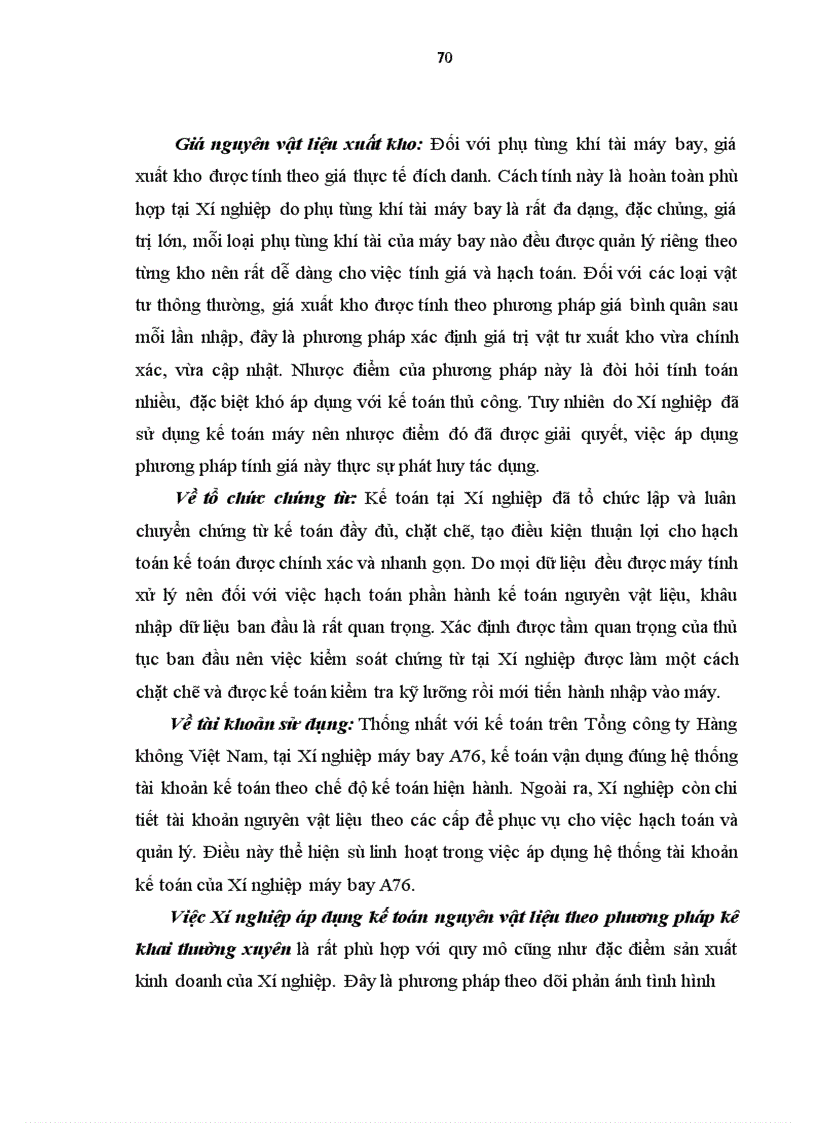 image for page Hoàn thiện kế toán nguyên vật liệu với việc nâng cao hiệu quả quản lý nguyên vật liệu tại Xí nghiệp sửa chữa và bảo dưỡng máy bay A76