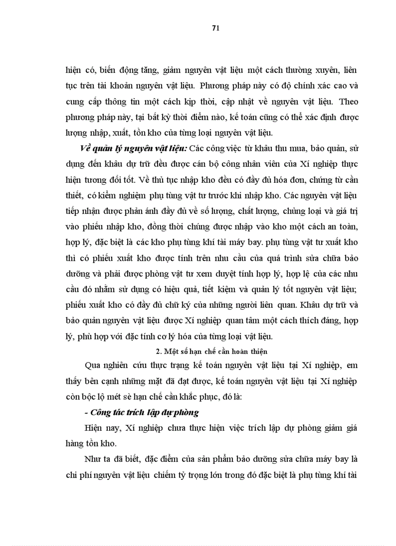 image for page Hoàn thiện kế toán nguyên vật liệu với việc nâng cao hiệu quả quản lý nguyên vật liệu tại Xí nghiệp sửa chữa và bảo dưỡng máy bay A76