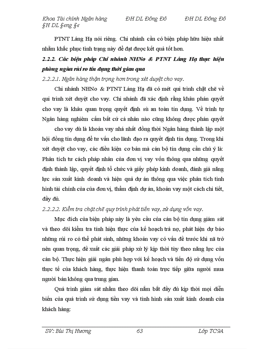 image for page Giải pháp phòng ngừa, hạn chế rủi ro trong hoạt động tín dụng tại Chi nhánh Ngân hàng Nông nghiệp và Phát triển nông thôn Láng Hạ