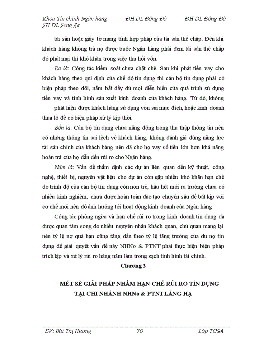 image for page Giải pháp phòng ngừa, hạn chế rủi ro trong hoạt động tín dụng tại Chi nhánh Ngân hàng Nông nghiệp và Phát triển nông thôn Láng Hạ