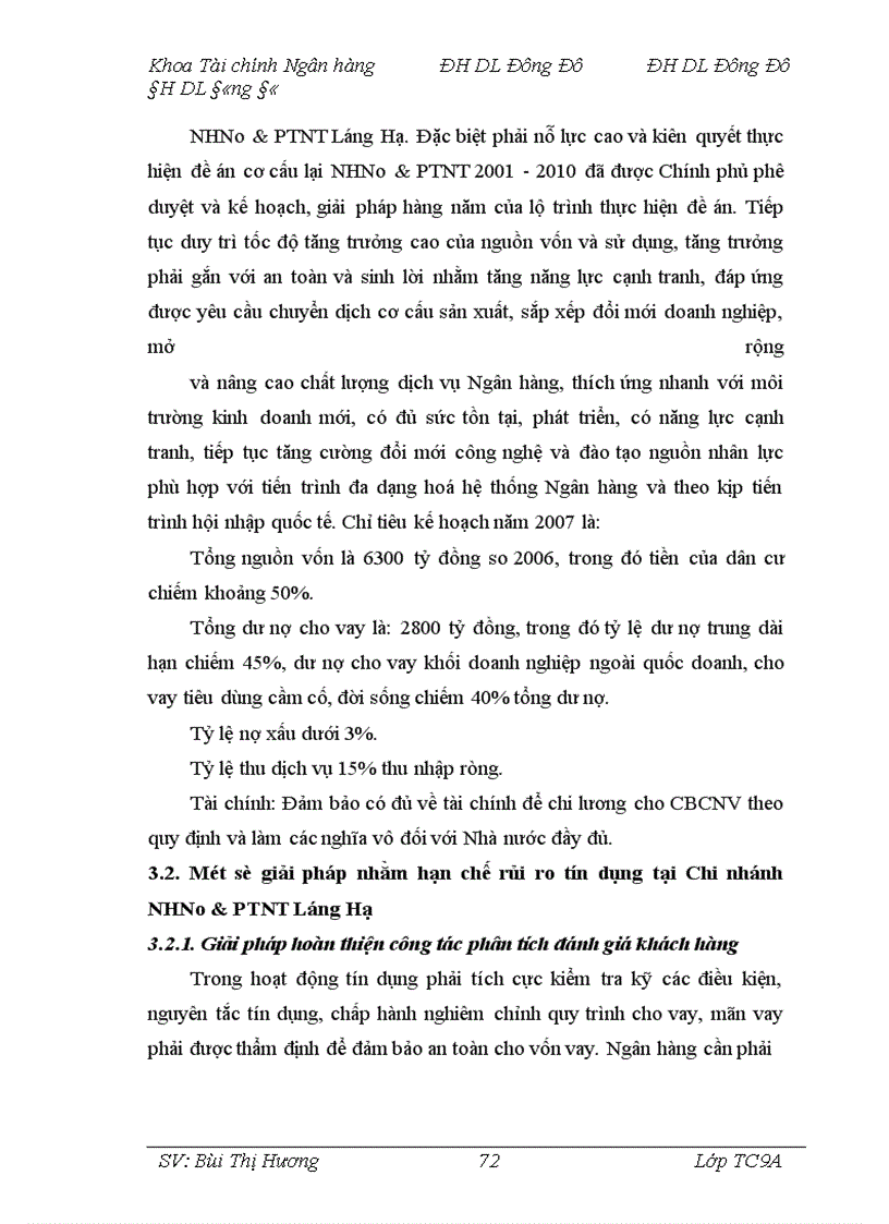 image for page Giải pháp phòng ngừa, hạn chế rủi ro trong hoạt động tín dụng tại Chi nhánh Ngân hàng Nông nghiệp và Phát triển nông thôn Láng Hạ