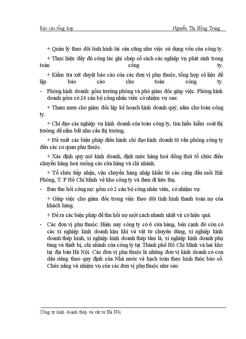 image for page Tổ chức bộ máy và công tác kế toán tại Công ty kinh doanh thép và vật tư Hà Nội