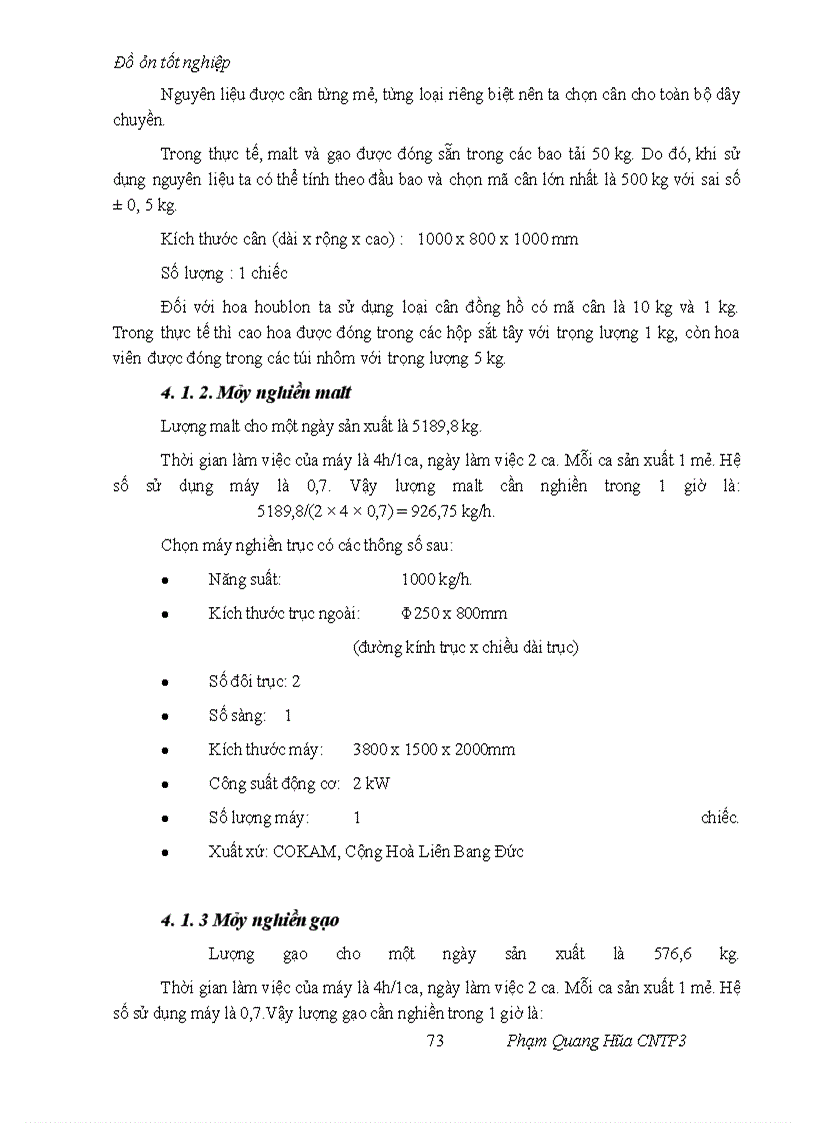 image for page Thiết kế mẫu nhà máy bia năng suất 10 triệu lít/năm độ đường sau lên men là 12Bx sử dụng 10% nguyên liệu gạo thay thế