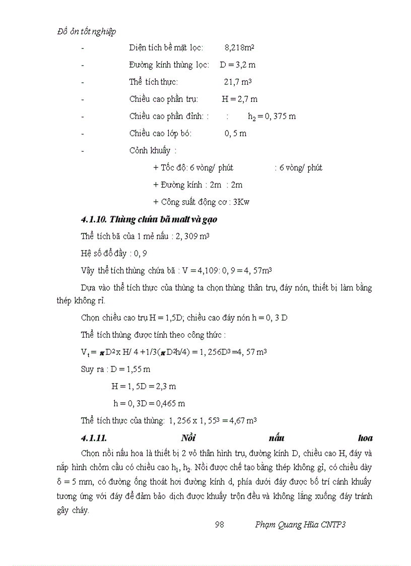 image for page Thiết kế mẫu nhà máy bia năng suất 10 triệu lít/năm độ đường sau lên men là 12Bx sử dụng 10% nguyên liệu gạo thay thế
