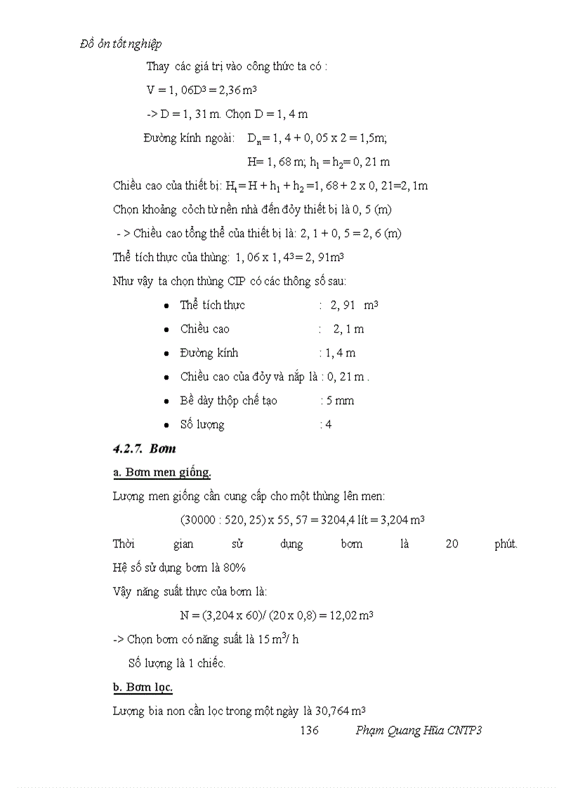 image for page Thiết kế mẫu nhà máy bia năng suất 10 triệu lít/năm độ đường sau lên men là 12Bx sử dụng 10% nguyên liệu gạo thay thế