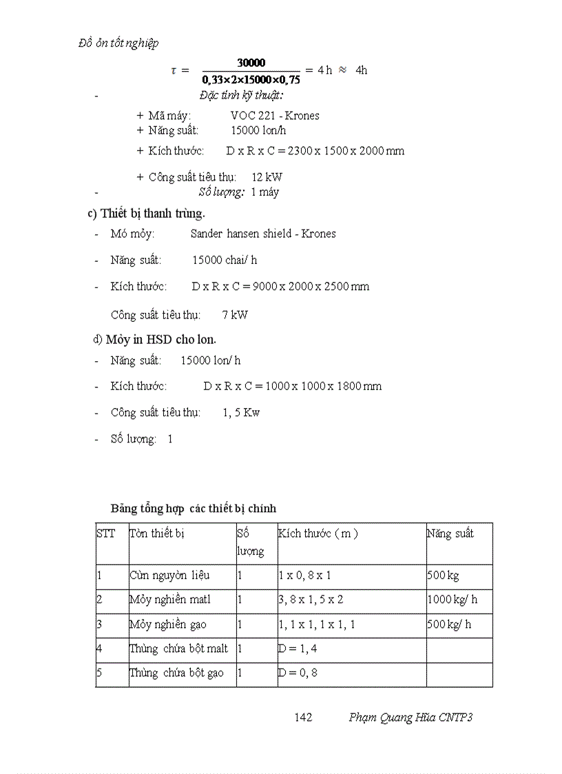 image for page Thiết kế mẫu nhà máy bia năng suất 10 triệu lít/năm độ đường sau lên men là 12Bx sử dụng 10% nguyên liệu gạo thay thế