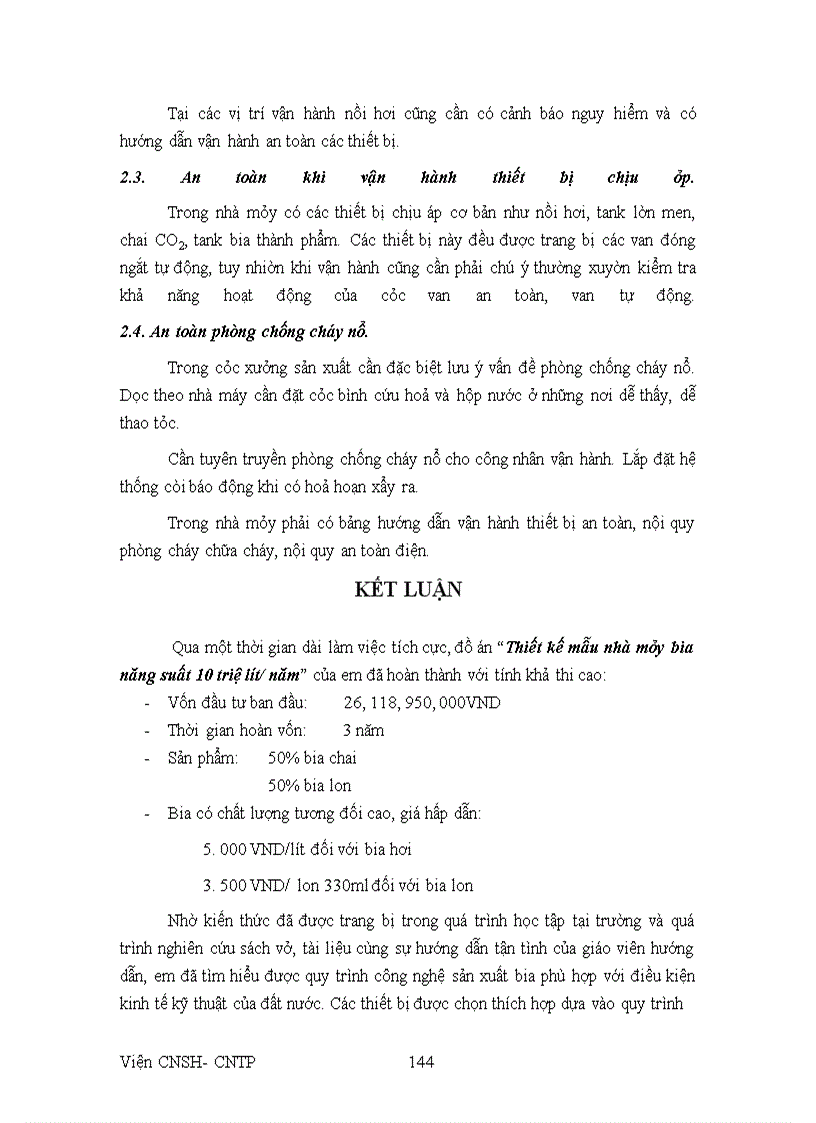 image for page Thiết kế mẫu nhà máy bia năng suất 10 triệu lít/năm độ đường sau lên men là 12Bx sử dụng 10% nguyên liệu gạo thay thế